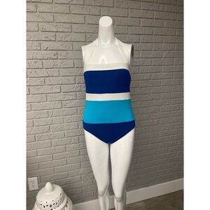 LAUREN Ralph Lauren Bel Air One Piece Color Block Swimsuit Size 8